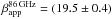 \hbox{$\beta_{\rm app}^{\rm 86\,GHz} = (19.5 \pm 0.4)$}