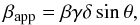 \begin{equation} \beta_{\rm app} = \beta \gamma \delta \sin \theta, \label{apparent2} \end{equation}