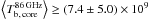 \hbox{$\left<T_{\rm b,\,core}^{\rm 86\,GHz}\right> \ge (7.4\pm5.0) \times 10^{9}$}