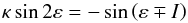 \begin{equation} \kappa \sin 2\varepsilon = -\sin\left(\varepsilon \mp I\right) \label{oblstat} \end{equation}