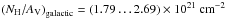 \hbox{$\nhavgal = (1.79 \ldots 2.69) \times 10^{21}~{\rm cm}^{-2}$}