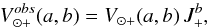 \begin{equation} V_{\odot +}^{obs}(a,b) = V_{\odot +}(a,b)\,J_{+}^b, \label{calEq1} \end{equation}
