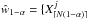 \hbox{$\hat w_{1-\alpha} = \{X_{\lceil N (1-\alpha) \rceil}^j$}