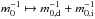 \hbox{$m_0^{-1}\mapsto m_{0,\mathrm{d}}^{-1}+m_{0,\mathrm{i}}^{-1}$}