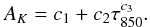 \begin{equation} \label{eq:power_law} A_{\it{K}} = c_1 + c_2\tau_{850}^{c_3}. \end{equation}