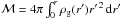\hbox{${\cal M}= 4\pi \int_0^r \rho_\mathrm{g}(r^\prime) r^{\prime\,2} \,\mathrm{d}r^\prime$}