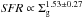 \hbox{${\it SFR} \propto\Sigma_{\rm g}^{1.53\pm0.27}$}
