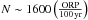 \hbox{$N\sim1600 \left(\frac{\rm ORP}{\rm 100\,yr}\right)$}
