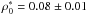 \hbox{$\rho^\ast_0=0.08\pm0.01$}
