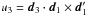 \hbox{$u_3 = \dvec_3 \cdot\dvec_1 \times\dvec_1'$}