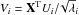 \hbox{$V_i = {\bf X}^{\rm T}U_i/\!\sqrt{\lambda}_i$}