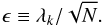 \appendix \setcounter{section}{1} \begin{equation} \epsilon \equiv \lambda_k / \sqrt{N}. \label{eqn:epsilon_lambda} \end{equation}