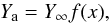 \begin{equation} Y_{\rm a} = Y_{\infty} f(x), \end{equation}