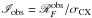 \hbox{$\mathscr{I}_\text{obs}=\mathscr{R}_F^\text{obs}/\sigma_\text{CX}$}