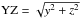 \hbox{$\text{YZ} = \sqrt{y^2+z^2}$}