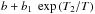 \hbox{$b + b_1~\exp{\left(T_2/T\right)}$}