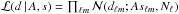 Mathematical equation: \hbox{$\mathcal{L}(d\,\vert\,A,s) = \prod_{\ell m} \mathcal{N}(d_{\ell m};As_{\ell m},N_\ell)$}