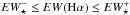 Mathematical equation: \hbox{${EW_{\star}^-}\leq EW({\rm H}\alpha) \leq{EW_{\star}^+}$}