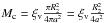 Mathematical equation: \hbox{$M_{\rm c}=\xi_{\rm v}\frac{\pi R_{\rm 2}^{\rm 2}}{4\pi a^{\rm 2}}=\xi_{\rm v}\frac{R_{\rm 2}^{\rm 2}}{4a^{\rm 2}}$}