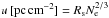 Mathematical equation: \hbox{${\it u}\,[{\rm pc\,cm}^{-2}]= R_{\rm s} N^{2/3}_{\rm e}$}