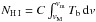 Mathematical equation: \hbox{$N_{\rm {H\,I}} = C\int^{v_{\rm m}}_{v_{\rm M}} T_{\rm b} \, {\rm d}v $}