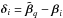 Mathematical equation: \hbox{$\bdelta_i=\tilde{\bbeta}_q-\bbeta_i$}