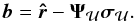 Mathematical equation: \begin{equation} \bb=\brh-\bAt_{\MCU}\bsigma_{\MCU}. \end{equation}