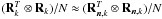 Mathematical equation: \hbox{$(\bR_k^T\otimes \bR_k)/N \approx (\bR_{\bn,k}^T\otimes \bR_{\bn,k})/N$}