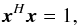 Mathematical equation: \appendix \setcounter{section}{2} \begin{equation} \bx^H\bx=1, \end{equation}