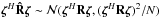Mathematical equation: \hbox{$\bzeta^H\bRh\bzeta \sim \MCN(\bzeta^H\bR\bzeta,(\bzeta^H\bR\bzeta)^2/N)$}
