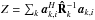 Mathematical equation: \hbox{$Z=\sum_k \ba_{k,i}^H\bRh_{k}^{-1}\ba_{k,i}$}