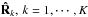 Mathematical equation: \hbox{$\bRh_k, \, k=1,\cdots,K$}