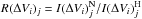 Mathematical equation: \hbox{$R(\Delta V_{i})_{j} = I(\Delta V_{i})_{j}^{\rm N}/I(\Delta V_{i})_{j}^{\rm H}$}