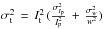 Mathematical equation: \hbox{$\sigma_{\rm t}^2 \,=\, I_{\rm t}^2 \, ( \frac{\sigma^2_{I_{\rm p}}}{I_{\rm p}^2}\,+\,\frac{\sigma^2_w}{w^2} )$}