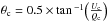 Mathematical equation: \hbox{$\theta{_{\mathrm{c}}} = 0.5 \times \tan{^{-1}}\Big(\frac{U{_{\mathrm{c}}}}{Q{_{\mathrm{c}}}}\Big)$}