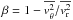 Mathematical equation: \hbox{$\beta = 1 - \overline{v_\mathrm{\theta}^2}/\overline{v_\mathrm{r}^2}$}