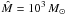 Mathematical equation: \hbox{$\hat M = 10^3 \, M_{\odot}$}