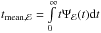 Mathematical equation: \hbox{$t_{\rm mean,\mathcal E}=\int\limits_0^\infty t \Psi_{\mathcal E}(t) {\rm d}t$}