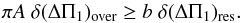 Mathematical equation: \appendix \setcounter{section}{1} \begin{equation} \label{eqt-compar} \pi A \ \ddpiover \ge b \ \ddpires . \end{equation}