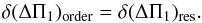 Mathematical equation: \appendix \setcounter{section}{1} \begin{equation} \ddpiordre = \ddpires . \label{erreur_erreur} \end{equation}