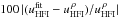 Mathematical equation: \hbox{$100 \, | (u_\text{HFI}^\text{fit} - u_\text{HFI}^{\,\rho})/u_\text{HFI}^{\, \rho} |$}