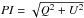 Mathematical equation: \hbox{${\rm {\it PI}}=\sqrt{Q^2+U^2}$}