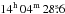Mathematical equation: \hbox{$14^{\rm h}\,04^{\rm m}\,28\fs6$}