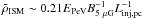 Mathematical equation: \hbox{$\tilde{\rho}_{\rm ISM} \sim 0.21 E_{\rm PeV} B_{5~\mu {\rm G}}^{-1} L_{\rm inj,pc}^{-1}$}