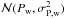 Mathematical equation: \hbox{$\mathcal{N}(P_{\rm w},\sigma^2_{\rm P, w})$}