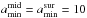 Mathematical equation: \hbox{${a_{\min}^{\mid}=a_{\rm min}^{\rm sur}=10\,}$}