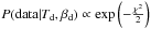 Mathematical equation: \hbox{$P({\rm data} | T_{\rm d}, \beta_{\rm d}) \propto \exp\left(-\frac{\chi^2}{2}\right)$}