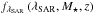 Mathematical equation: \hbox{$f_{\sar}\left (\sar, M_\star, z\right )$}