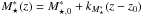 Mathematical equation: \hbox{$M_\star^*(z) = M_{\star,0}^* + k_{M_\star^*} (z-z_0)$}