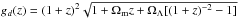 Mathematical equation: \hbox{$g_d(z)= (1+z)^2\sqrt{1+\Omega_{\rm m} z+\Omega_\Lambda[(1+z)^{-2}-1]}$}